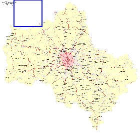 Transport carte de Oblast de Moscou