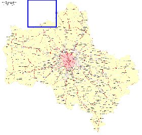 Transport carte de Oblast de Moscou