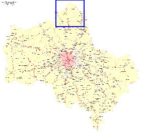 Transport carte de Oblast de Moscou