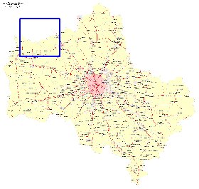 Transport carte de Oblast de Moscou