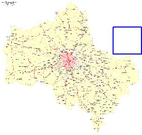 Transport carte de Oblast de Moscou