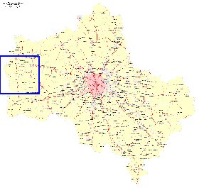 Transport carte de Oblast de Moscou