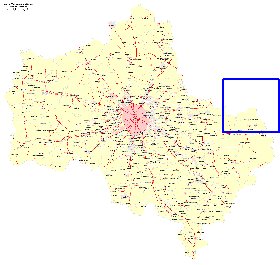 Transport carte de Oblast de Moscou