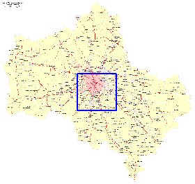 Transport carte de Oblast de Moscou