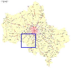 Transport carte de Oblast de Moscou