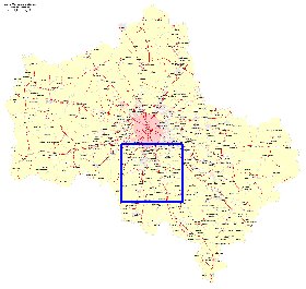 Transporte mapa de Oblast de Moscou