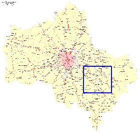 Transport carte de Oblast de Moscou