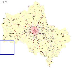 Transport carte de Oblast de Moscou