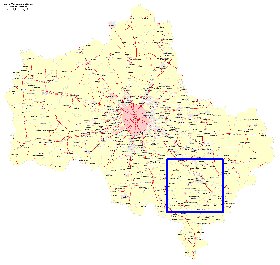 Transport carte de Oblast de Moscou