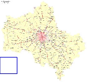 Transport carte de Oblast de Moscou