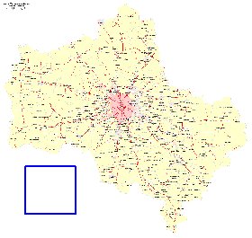 Transport carte de Oblast de Moscou