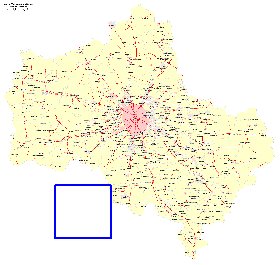 Transport carte de Oblast de Moscou