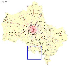 Transport carte de Oblast de Moscou