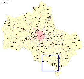 Transport carte de Oblast de Moscou