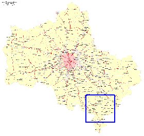 Transport carte de Oblast de Moscou