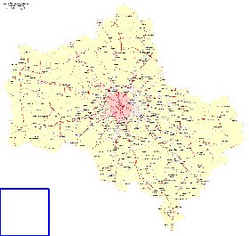 Transport carte de Oblast de Moscou