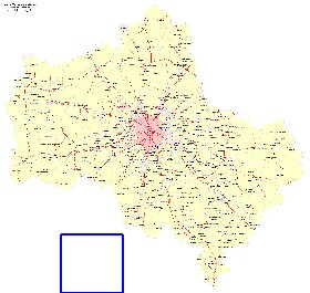 Transport carte de Oblast de Moscou