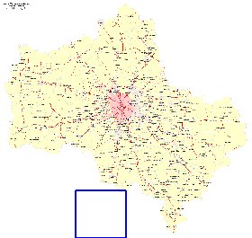 Transport carte de Oblast de Moscou