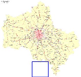 Transport carte de Oblast de Moscou