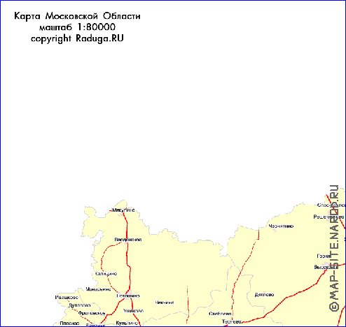 Transport carte de Oblast de Moscou