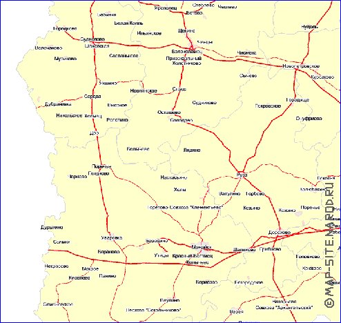 Transport carte de Oblast de Moscou