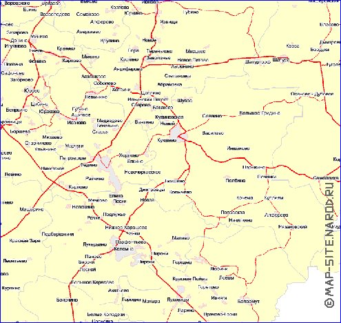 Transport carte de Oblast de Moscou