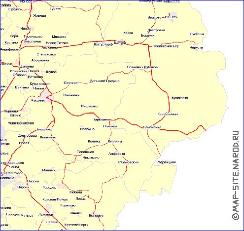 Transport carte de Oblast de Moscou