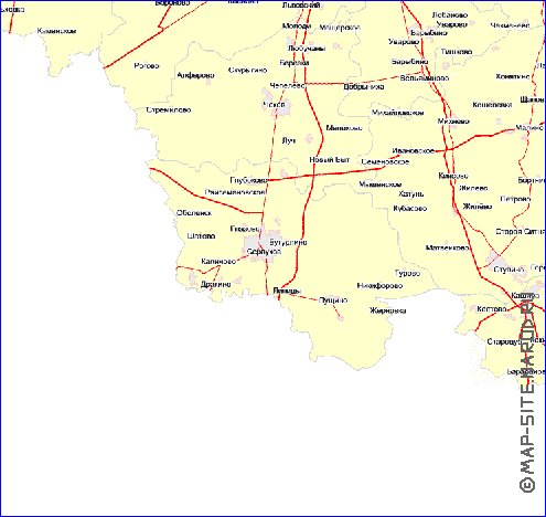 Transport carte de Oblast de Moscou