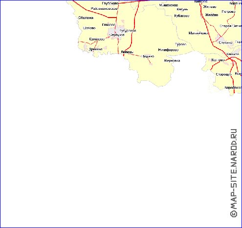 Transport carte de Oblast de Moscou