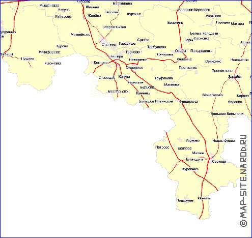 Transport carte de Oblast de Moscou