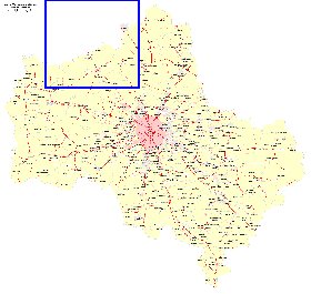 Transporte mapa de Oblast de Moscou