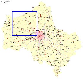 Transport carte de Oblast de Moscou