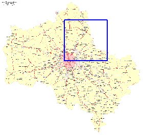 Transport carte de Oblast de Moscou