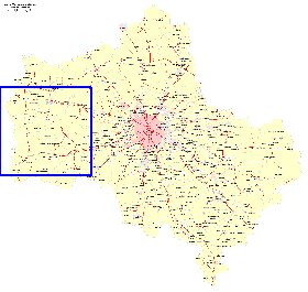 Transport carte de Oblast de Moscou