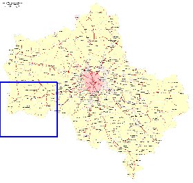 Transport carte de Oblast de Moscou