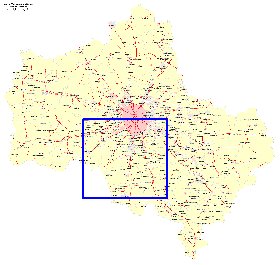 Transport carte de Oblast de Moscou