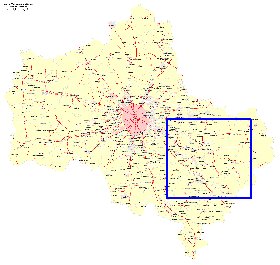 Transport carte de Oblast de Moscou