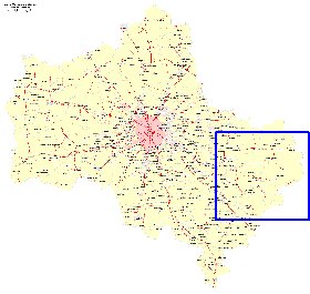 Transport carte de Oblast de Moscou