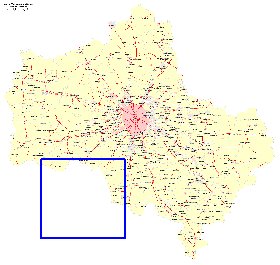 Transport carte de Oblast de Moscou