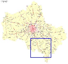 Transport carte de Oblast de Moscou