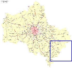 Transport carte de Oblast de Moscou