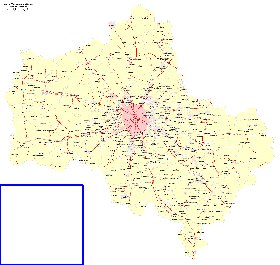 Transport carte de Oblast de Moscou