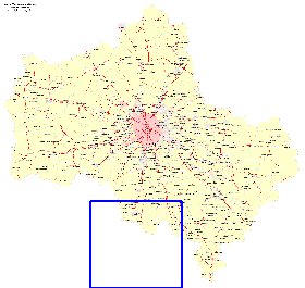 Transport carte de Oblast de Moscou