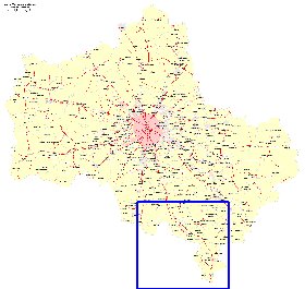 Transport carte de Oblast de Moscou