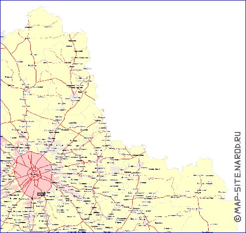 Transport carte de Oblast de Moscou