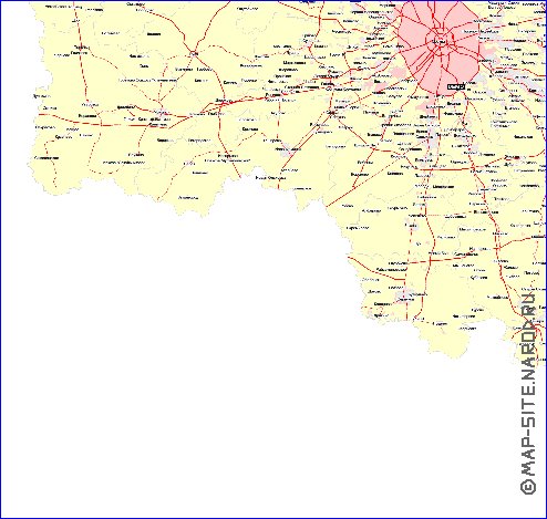 Transport carte de Oblast de Moscou