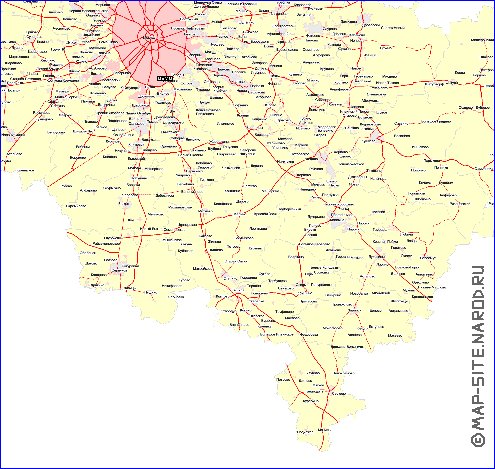 Transporte mapa de Oblast de Moscou