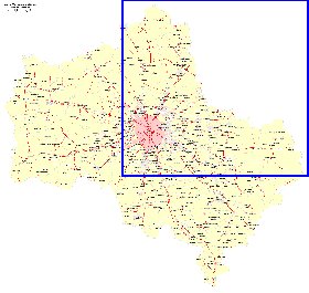 Transport carte de Oblast de Moscou