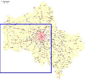 Transporte mapa de Oblast de Moscou