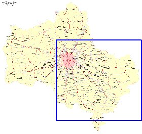 Transport carte de Oblast de Moscou